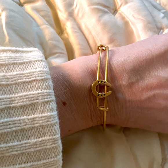 Alex and Ani lucky charm horse shoe bracelet, "Rafaelian Gold®", Nickel-free. - Picture 3 of 6